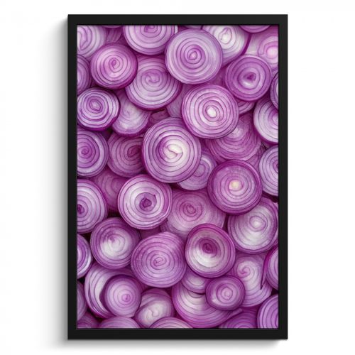Poster met lijst - Paars - Uien - Close up