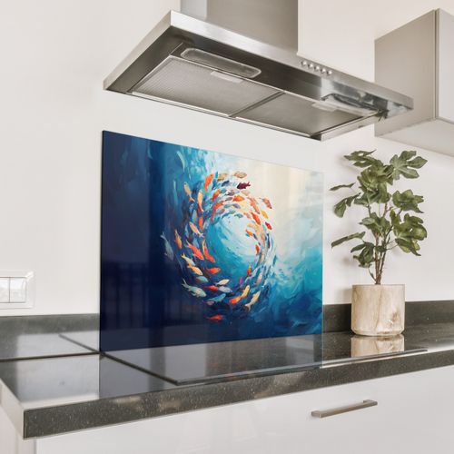 Spatscherm Aluminium - Zee - Vissen - Kleurrijk - Dynamisch