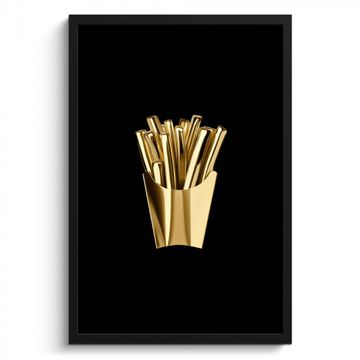 Poster met lijst - Friet - Goud - Chrome - Eten