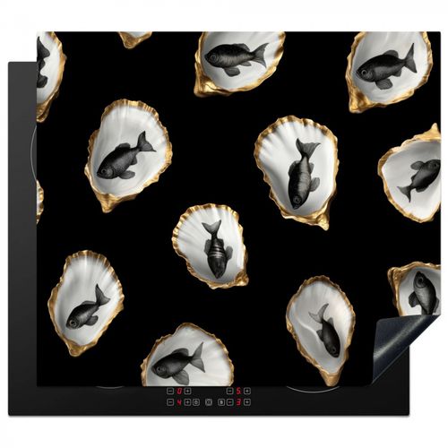 Inductie beschermer - Oesters - Zwart - Vissen - Goud
