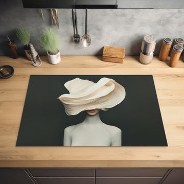 Inductie beschermer - Vrouw - Beige - hoed