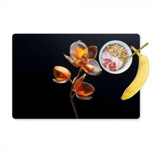 Placemat vinyl - Bloem - Orchidee - Oranje