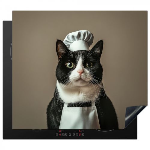 Kat - Kokskleding - Zwart - Wit