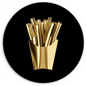 Muurcirkel - Friet - Goud - Chrome - Eten