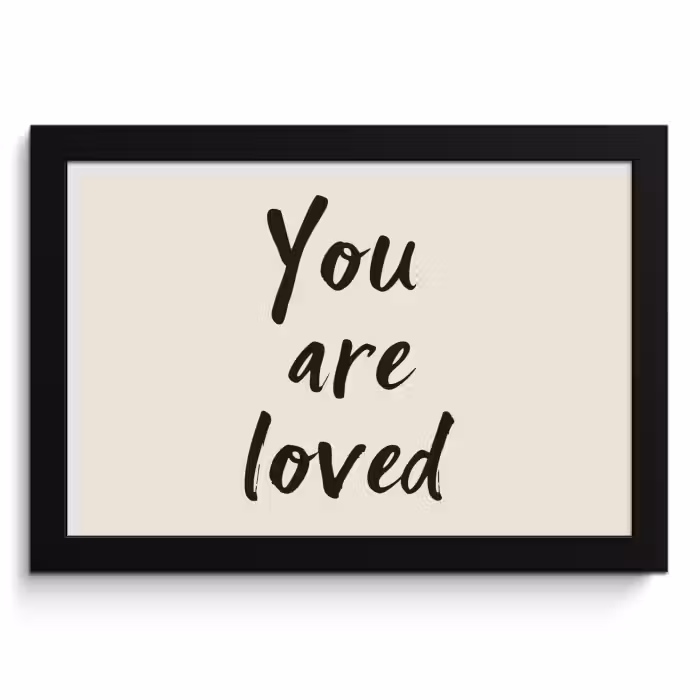 Poster met lijst - Minimalistisch - Beige - Love
