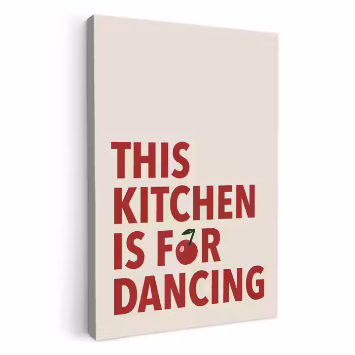 Canvas schilderij - Rood - Quote - Kersen