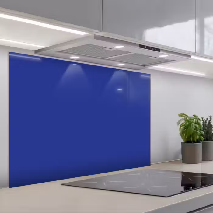 Spatscherm keuken - Blauw - Effen kleur - Donkerblauw