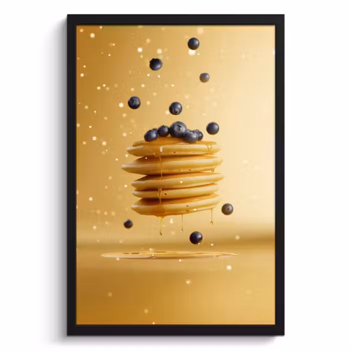 Poster met lijst - Pannenkoeken - Eten - Honing - Geel