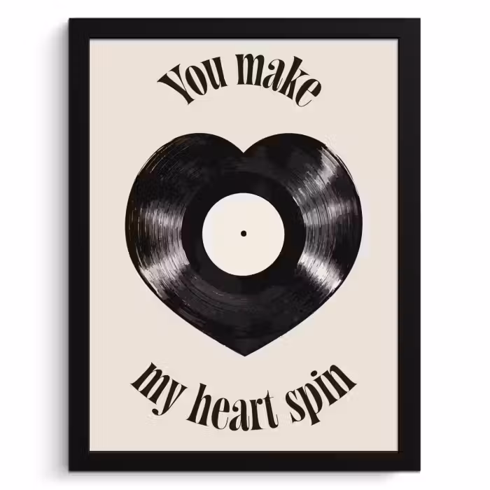Poster met lijst - Love - Muziek - Quote