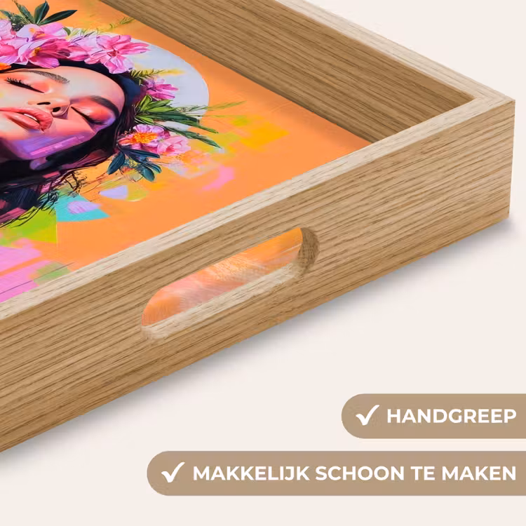Dienblad - Portret - Bloemenkroon - Vrouw — 8