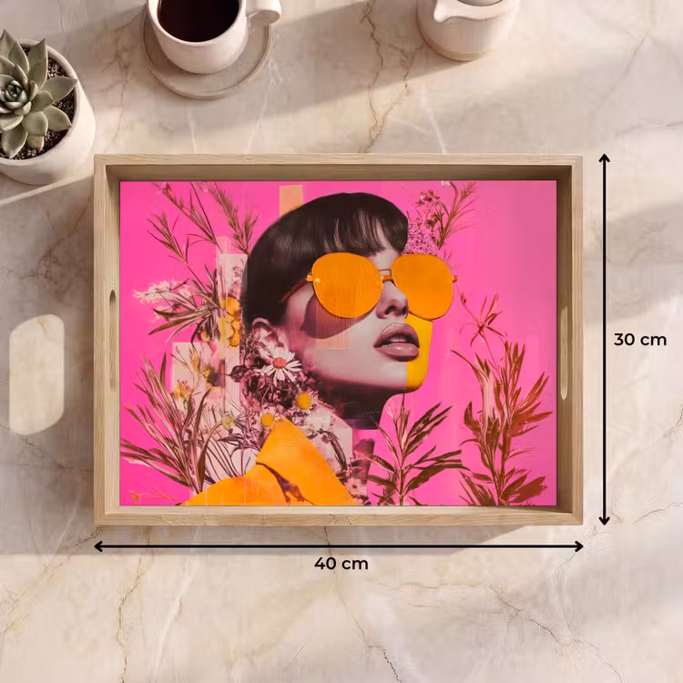Dienblad - Zonnebril - Oranje - Vrouw - Planten — 7