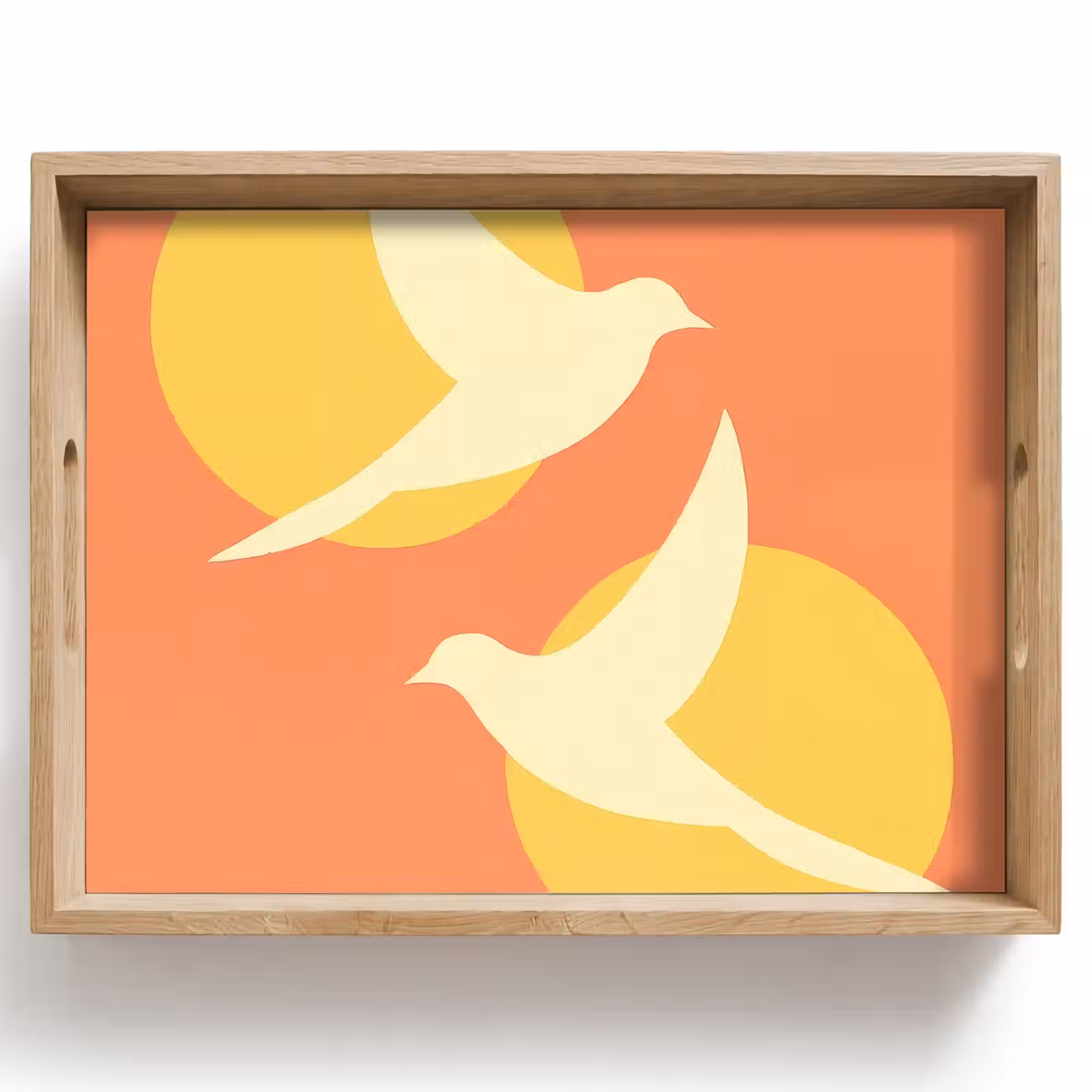 Dienblad - Vogels - Cirkels - Geel — 1