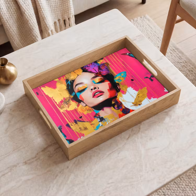 Dienblad - Vrouw - Abstract - Kleurrijk — 2