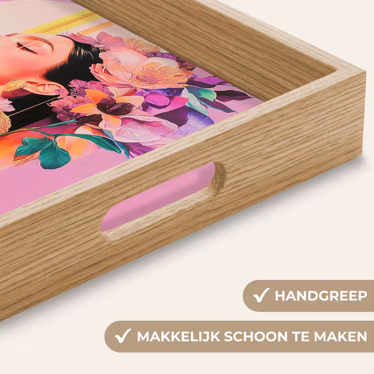 Dienblad - Vrouw - Bloemen - Paars - Abstract — 8
