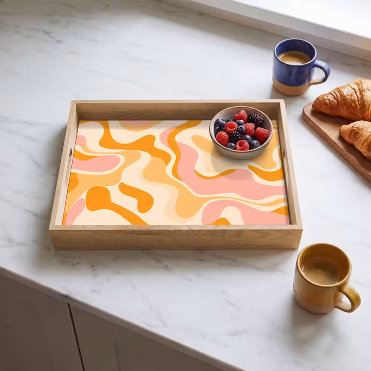 Dienblad - Abstract - Golvend - Oranje — 3