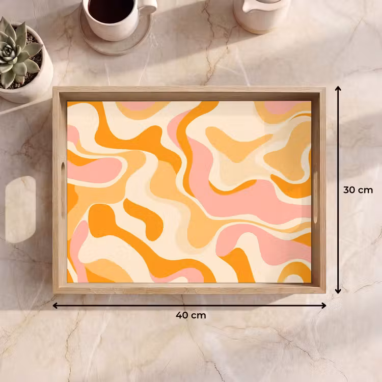 Dienblad - Abstract - Golvend - Oranje — 7