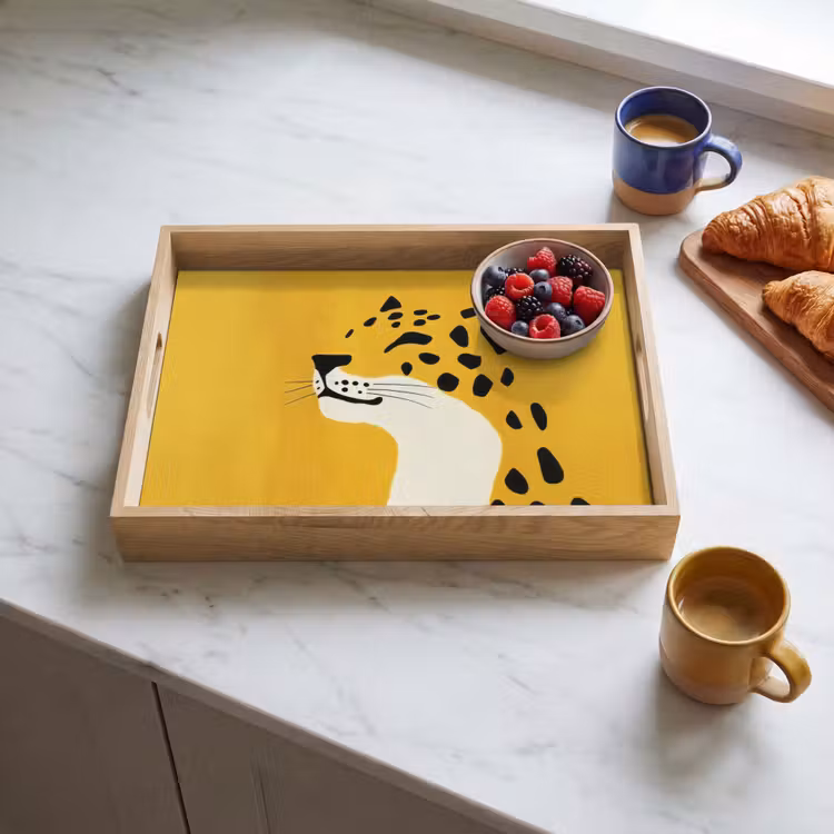 Dienblad - Cheetah - Illustratie - Geel — 3