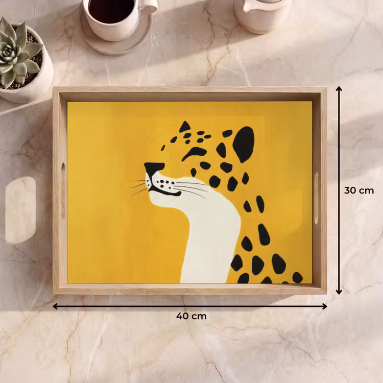 Dienblad - Cheetah - Illustratie - Geel — 7