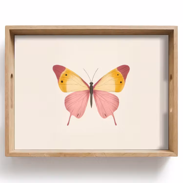 Dienblad - Vlinder - Illustratie - Roze — 1