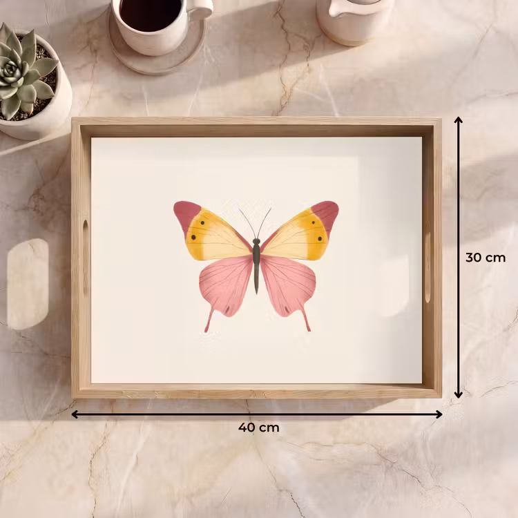 Dienblad - Vlinder - Illustratie - Roze — 7