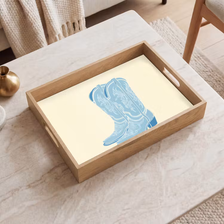 Dienblad - Illustratie - Cowboylaarzen - Patroon — 2