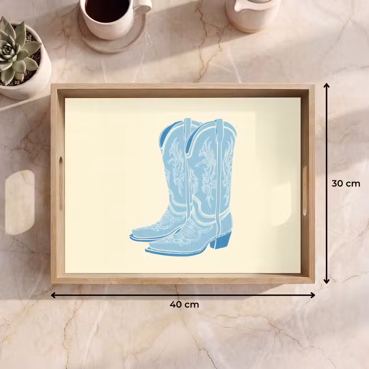 Dienblad - Illustratie - Cowboylaarzen - Patroon — 7
