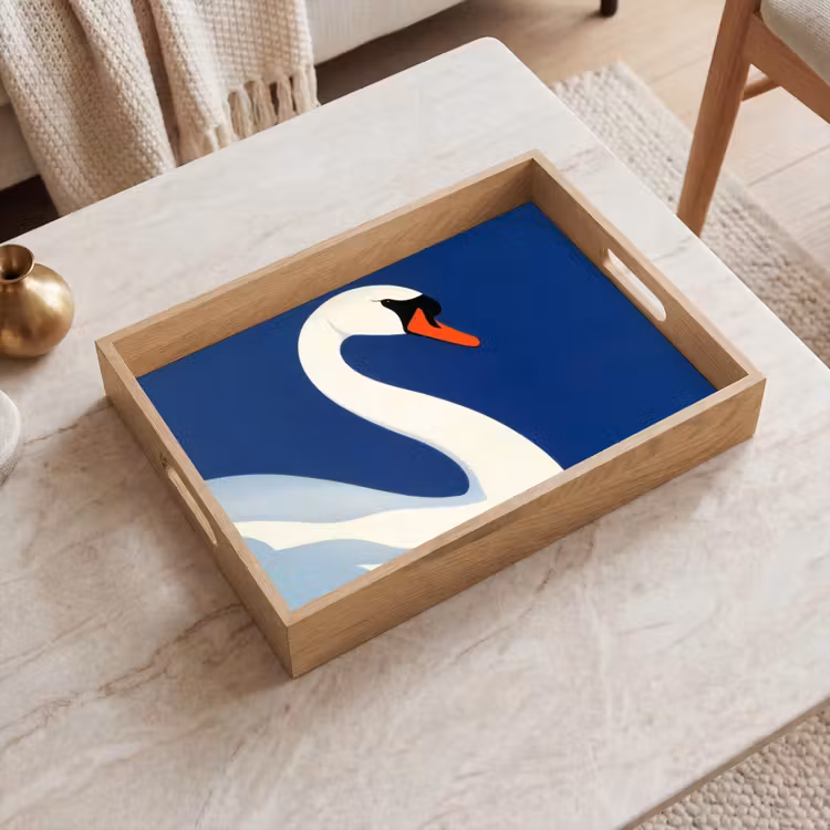 Dienblad - Zwaan - Wit - Snavel - Illustratie — 2