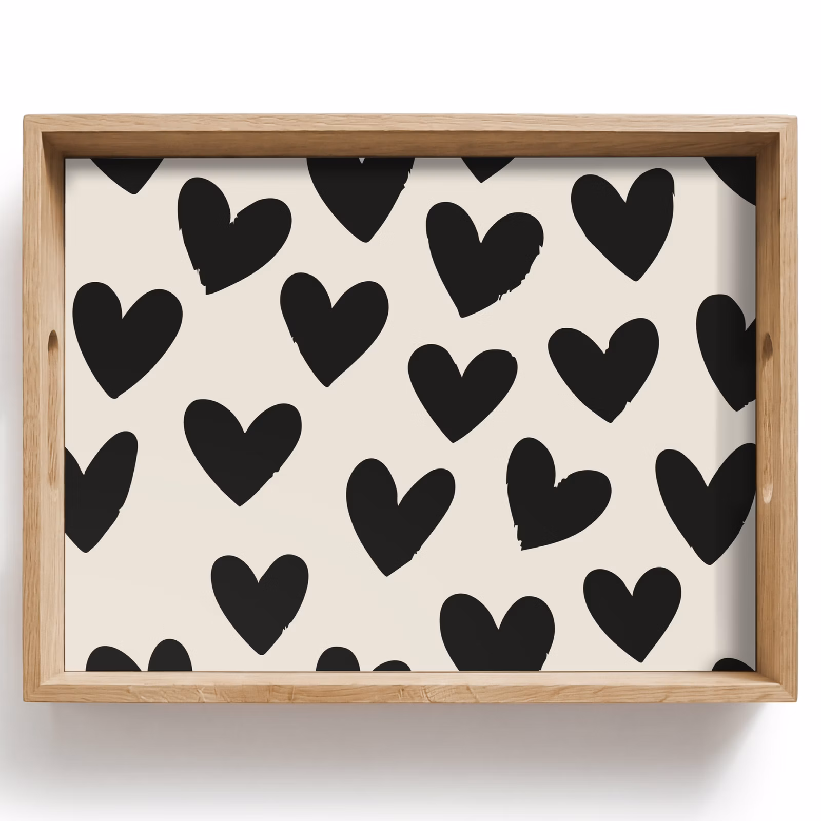 Dienblad - Hartjes - Zwart - Beige — 1