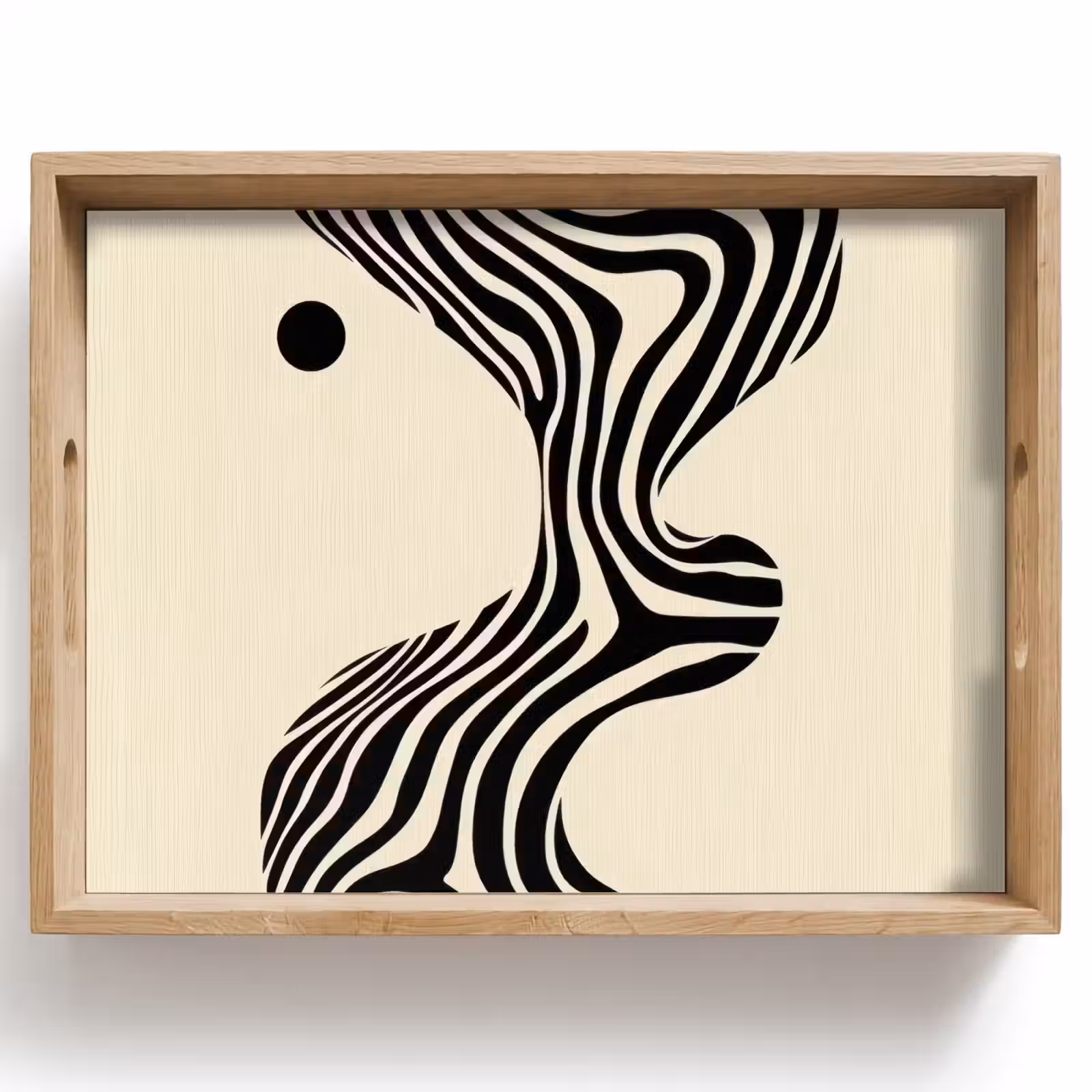 Dienblad - Beige - Lijnen - Golvend - Abstract — 1