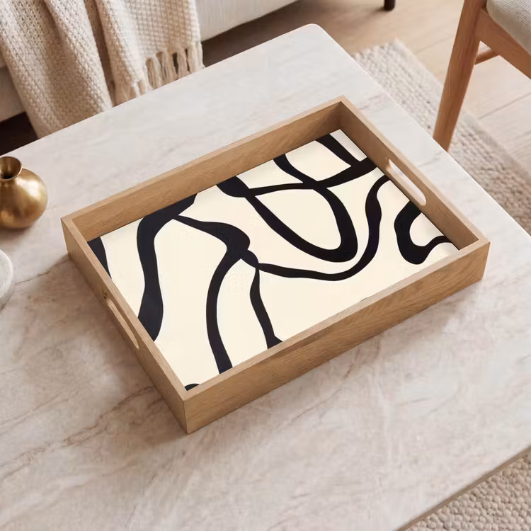 Dienblad - Abstract - Lijnen - Modern - Beige — 2
