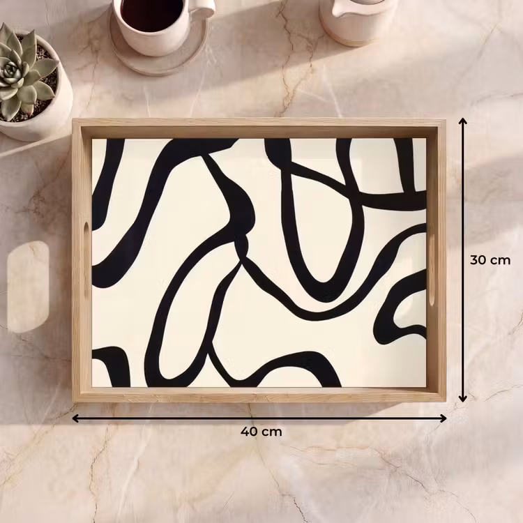 Dienblad - Abstract - Lijnen - Modern - Beige — 7