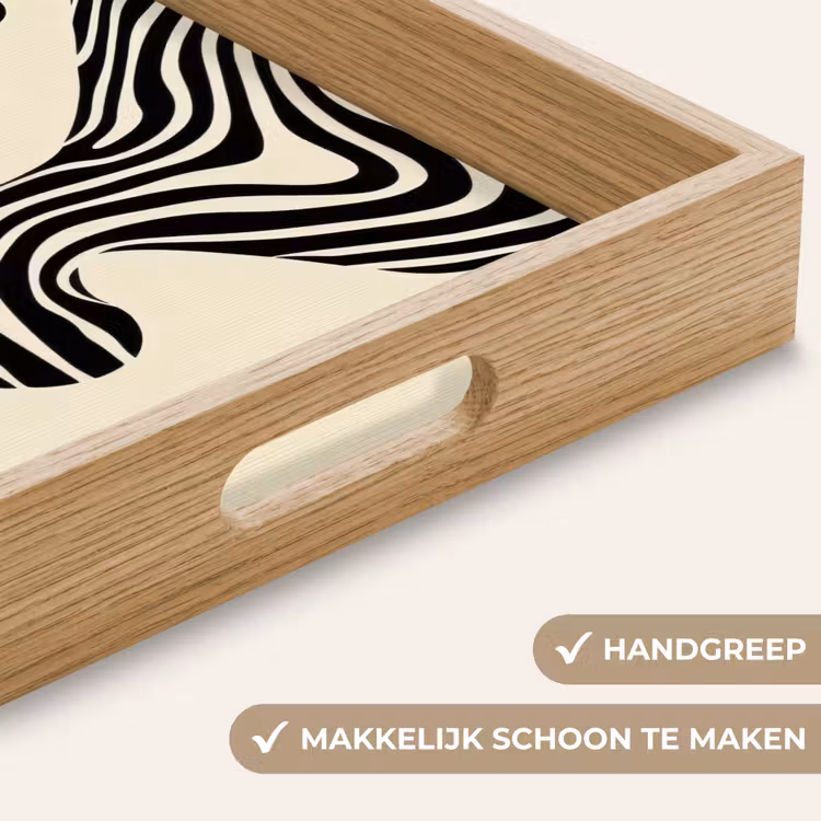 Dienblad - Beige - Lijnen - Golvend - Abstract — 8