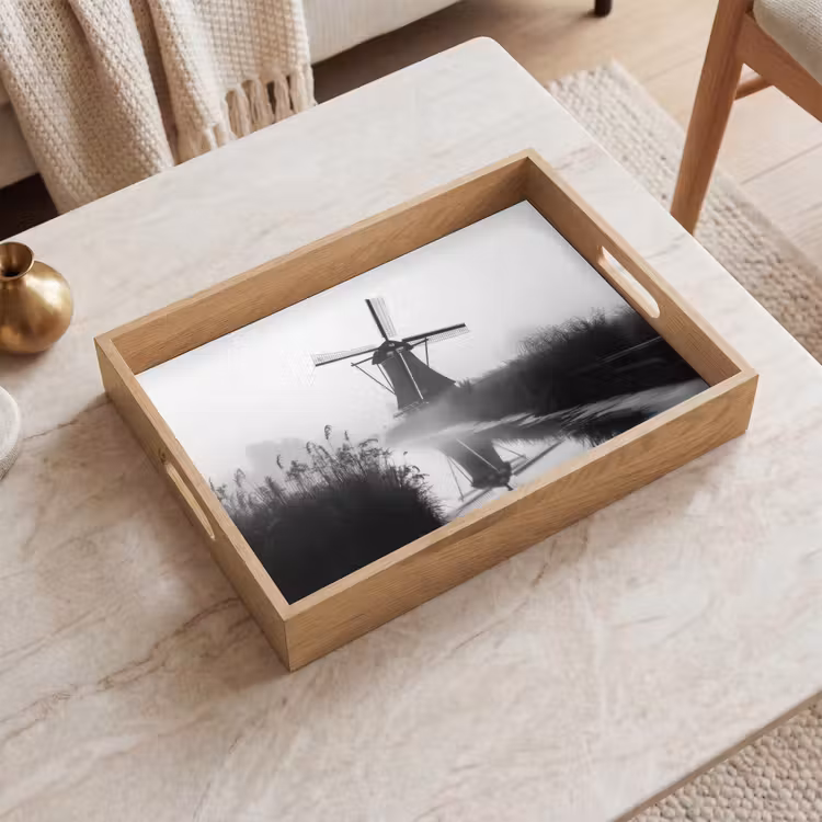 Dienblad - Molen - Weerspiegeling - Landschap - Water — 2