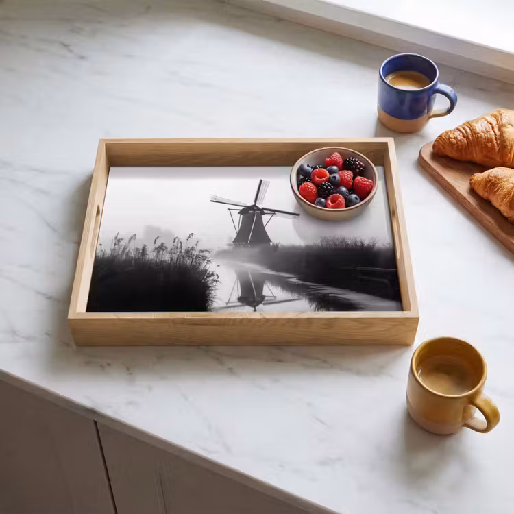 Dienblad - Molen - Weerspiegeling - Landschap - Water — 3