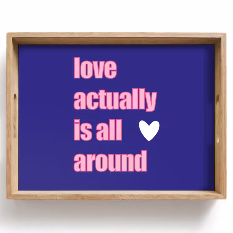 Dienblad - Tekst - Valentijn - Love - Blauw — 1