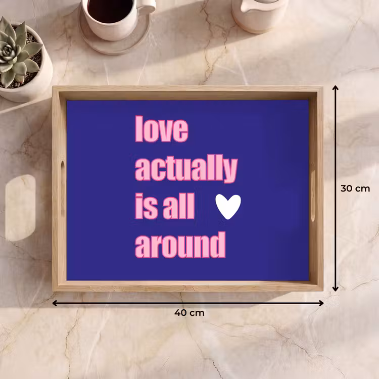 Dienblad - Tekst - Valentijn - Love - Blauw — 7