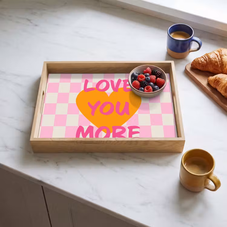 Dienblad - Valentijn - Love - Roze - Oranje — 3