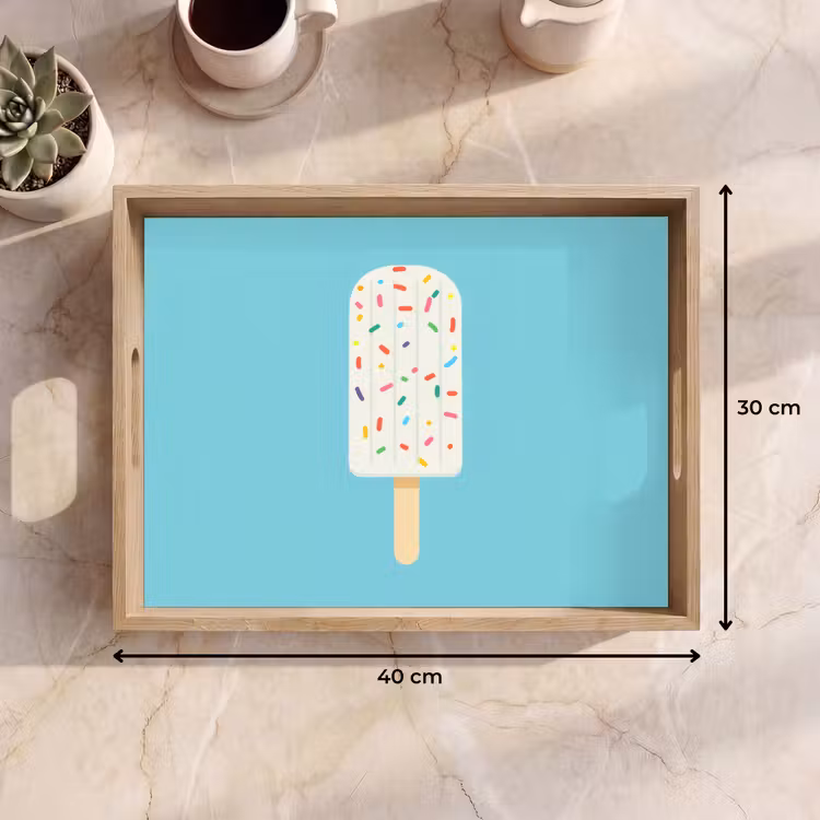 Dienblad - Ijsje - Stokje - Sprinkles - Lichtblauw — 7