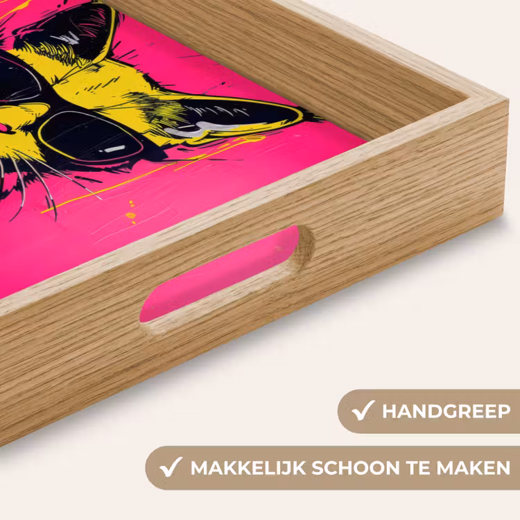 Dienblad - Kat - Art - Zonnebril - Roze — 8