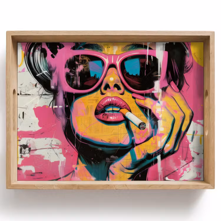 Dienblad - Portret - Vrouw - Abstract - Zonnebril — 1
