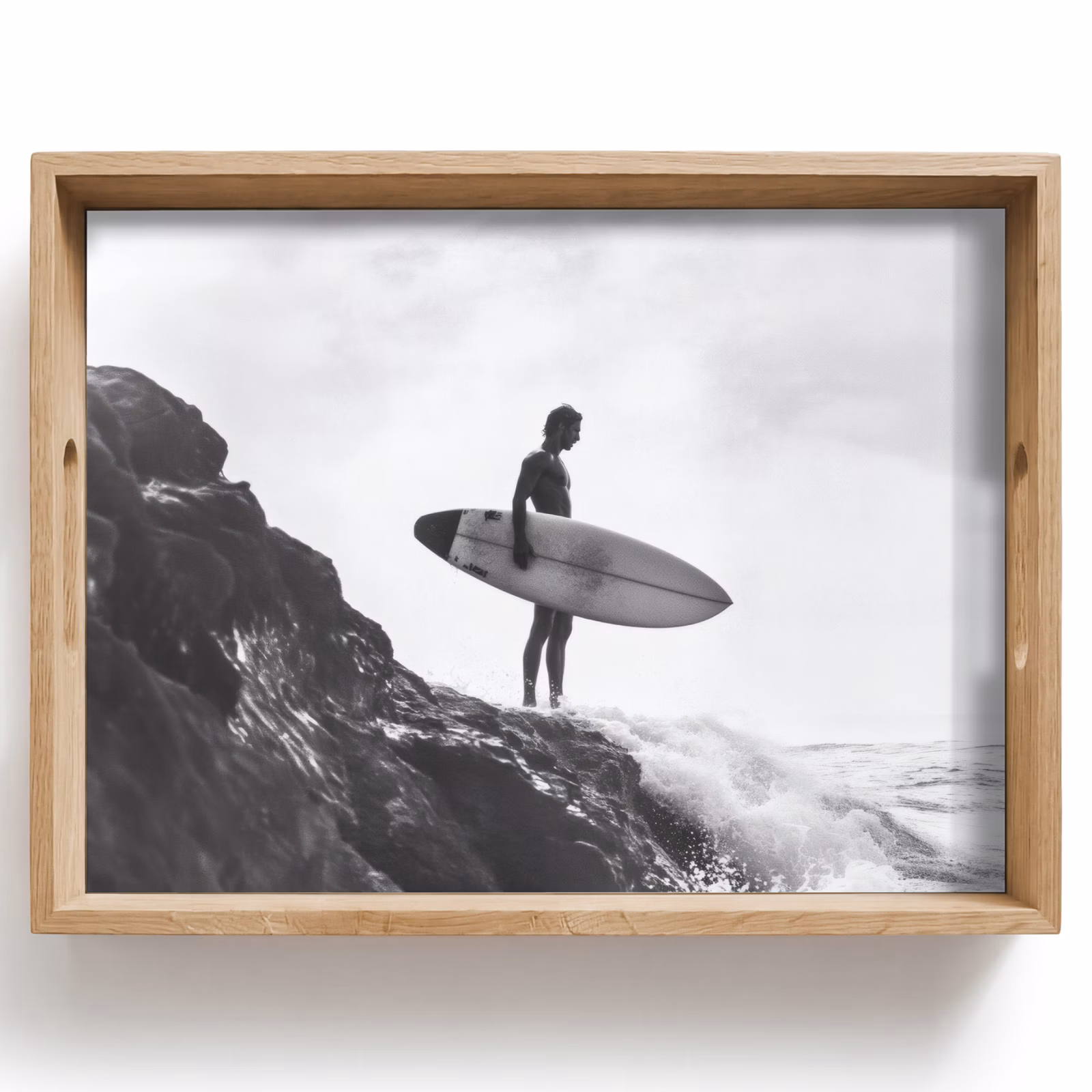 Dienblad - Surfer - Rots - Oceaan - Golven — 1