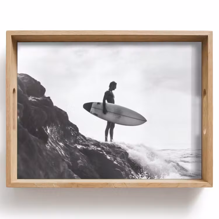 Dienblad - Surfer - Rots - Oceaan - Golven — 1