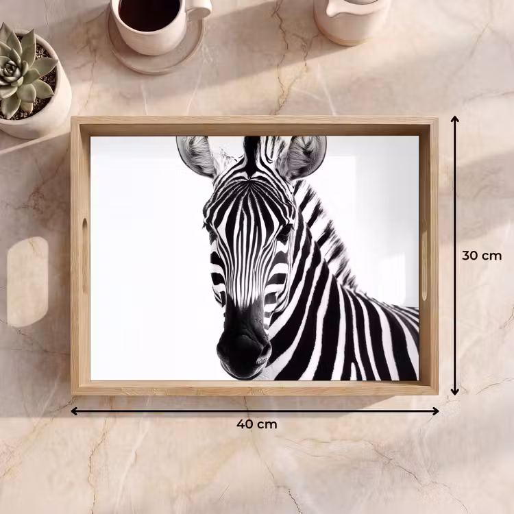 Dienblad - Zebra - Close-up - Zwart - Strepen — 7