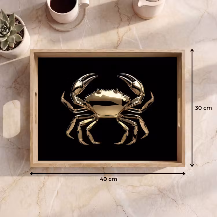 Dienblad - Goud - Krab - Dieren - Zwart — 7