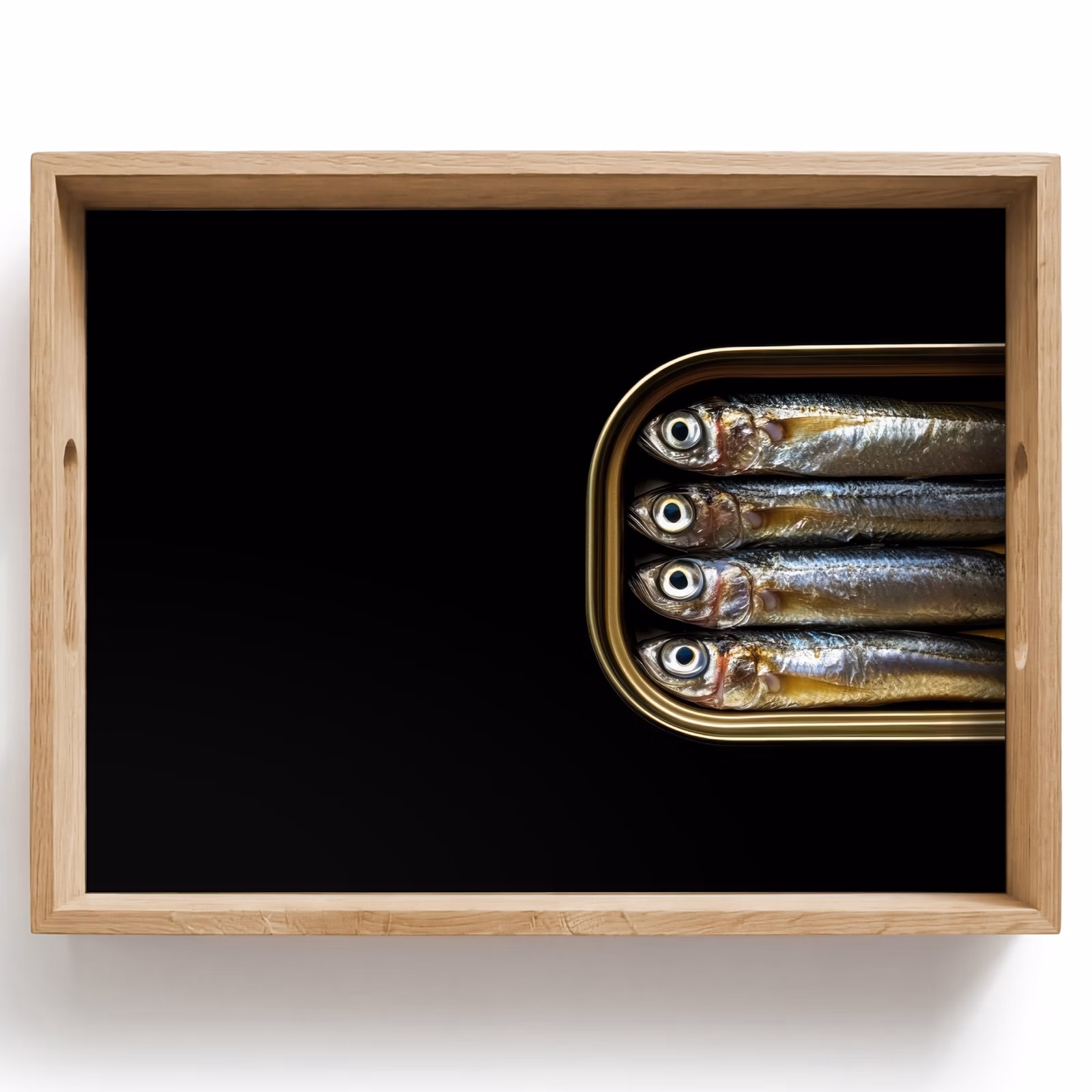 Dienblad - Sardines - Blik - Zwart - Vissen — 1