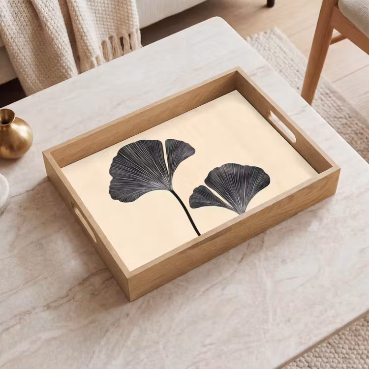 Dienblad - Bladeren - Minimalistisch - Zwart — 2