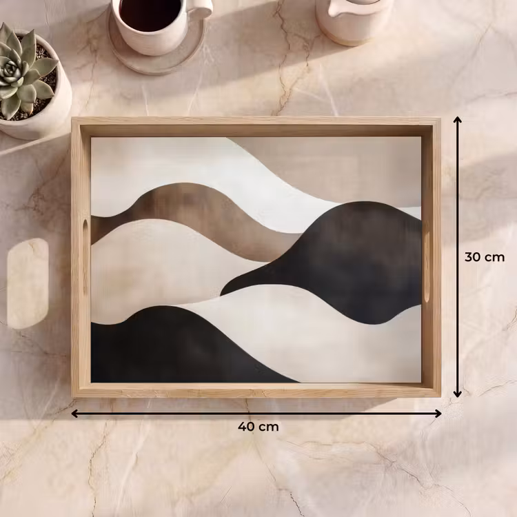 Dienblad - Golven - Abstract - Beige — 7