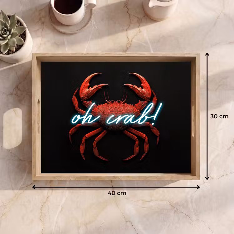 Dienblad - Krab - Rood - Neon - Quote — 7