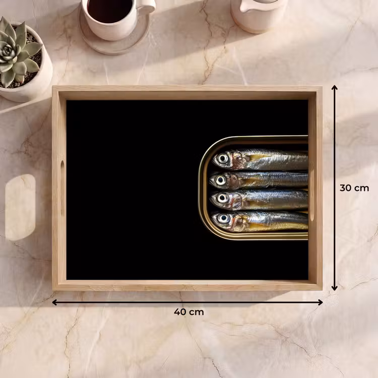 Dienblad - Sardines - Blik - Zwart - Vissen — 7