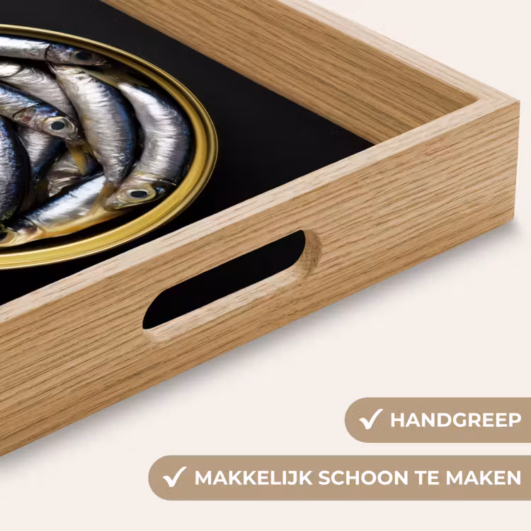Dienblad - Sardines - Vissen - Rond - Zwart — 8